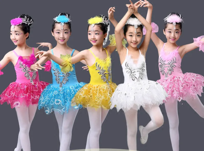 

Kids Swan Lake Dance Dress Lace Girls Ballet Tutu Dance Costume White Ballet Gymnastic Leotard Professional Dancewear 89