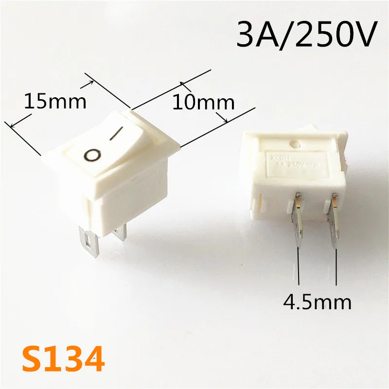 S134 SPST KCD1 2PIN 3PIN вкл/выкл круглая/квадратная лодка кулисный переключатель DC AC 6A/250V Автомобильная приборная панель пластиковый переключатель дропшиппинг - Цвет: S134