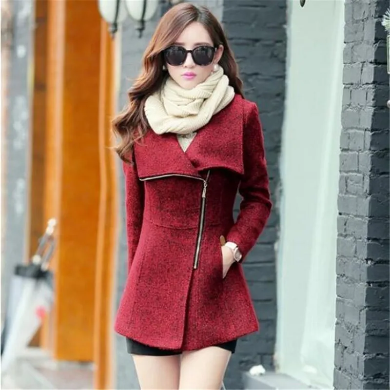 Бесплатная доставка 2018 новые зимние женские шерстяные куртки пальто женская