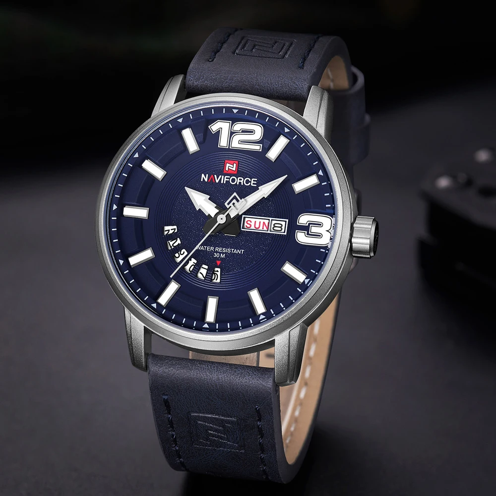 2019 Relogio NAVIFORCE синие кварцевые часы мужские лучший бренд класса люкс спортивные s