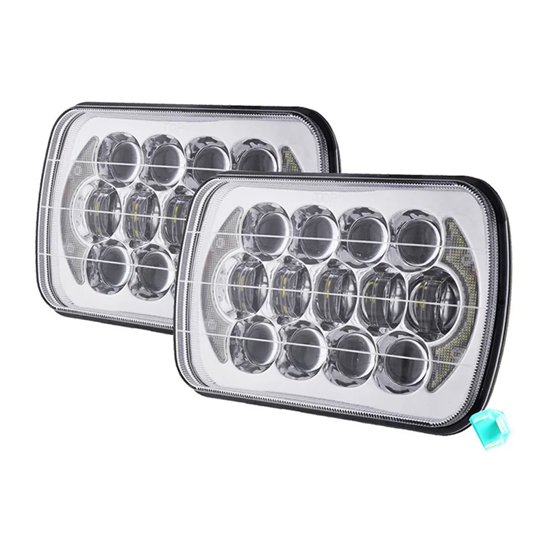 Серебристый FADUIES 105 Вт 5 ''x 7'' светодиодные фары с DRL для Jeep Wrangler YJ Cherokee XJ H6054 H5054 H6054LL 69822 6052 6053(черная пара - Цвет: Серебристый