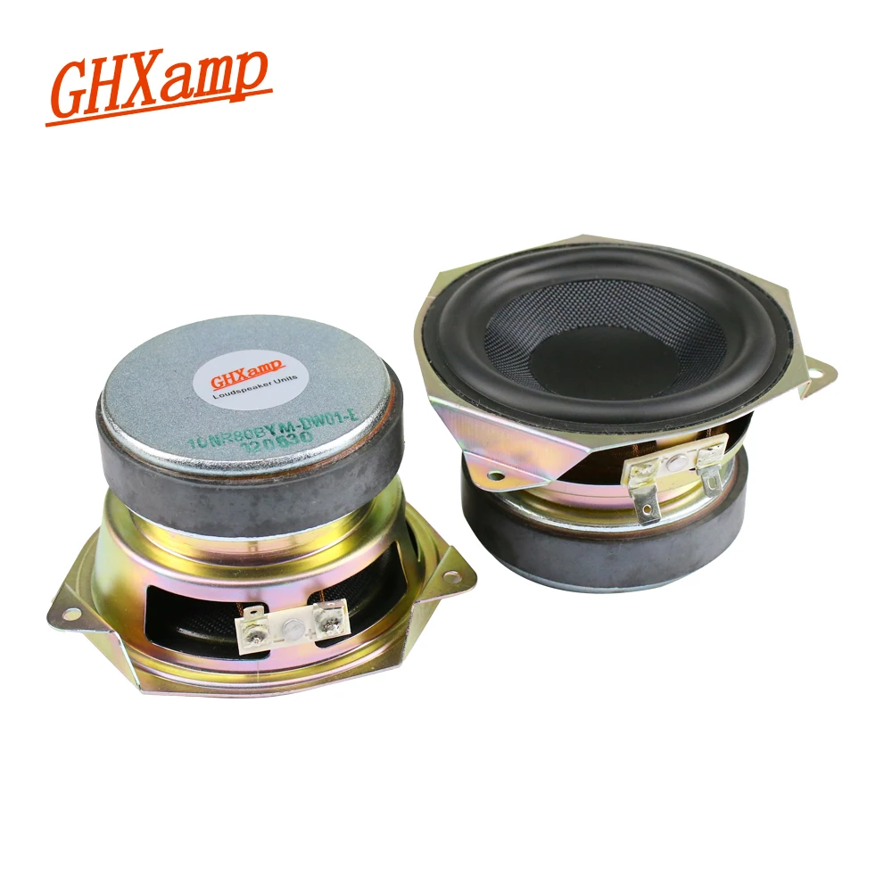 GHXAMP 4 Inch Midrange Woofer Speaker 4 ohm 30W Woven pot HI