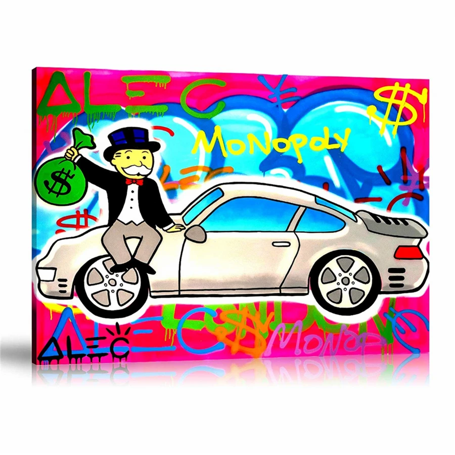 Alec Monopolys Love My Porsche розовый HD настенный холст для рисования с печатью постера