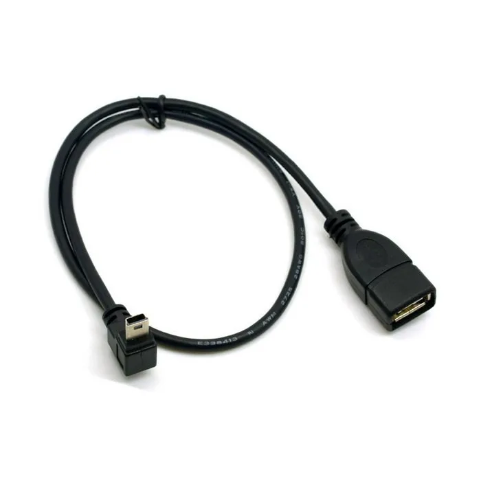 Кабель Mini USB Type B-USB OTG под углом 90 градусов 10 см 50 короткий кабель mini otg для