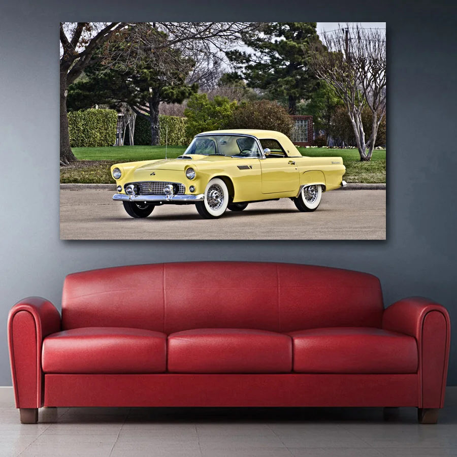 Классические старые ретро-постеры Thunderbird в виде автомобиля Настенная картина