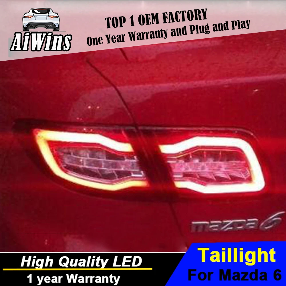 Aiwins для Mazda 6 задние фонари 2004 2013 Mazda6 классический светодио дный задний фонарь DRL +