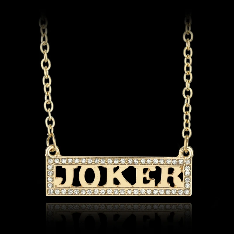 Новое ожерелье h Q Puddin и joker s колье ожерелье с буквенными подвесками золотые влюбленные эффектное ожерелье Прямая - Окраска металла: Родиевое покрытие