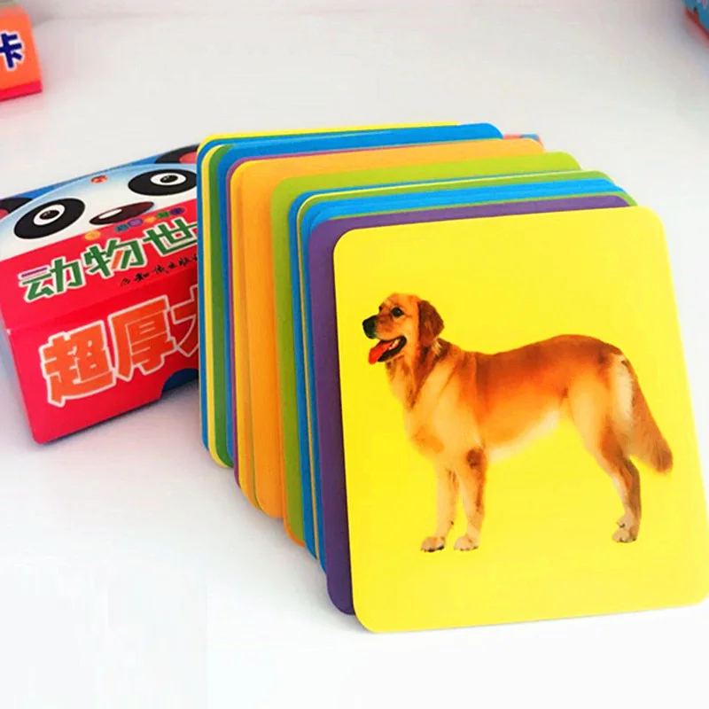 

Baby Enlightenment Early 3D educational toys Cognitive Card Animals Lion Tiger Panda Cards Materials English Games