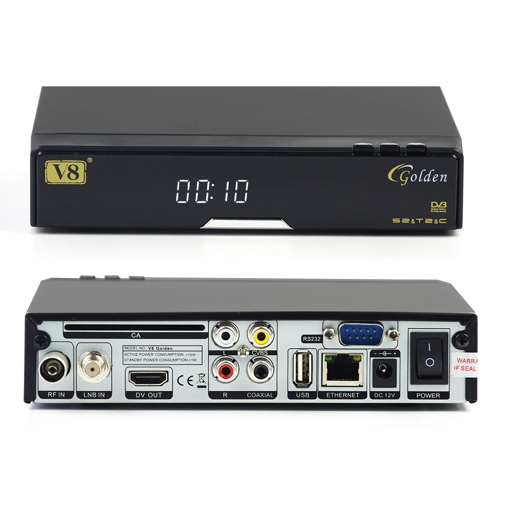 V8 Золотой спутниковый ресивер DVB-S2/DVB-T2 DVB-C Поддержка веб-ТВ IP ТВ Youtube Youporn хочеш powervu