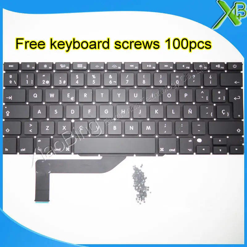 5 шт. Совершенно новая клавиатура с испанской раскладкой для MacBook Pro Retina 15 4 дюйма