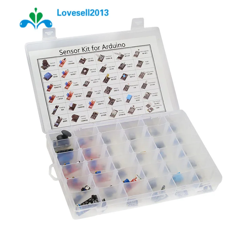 Набор сенсоров 37 в 1 для Arduino Raspberry Pi начинающих Обучающие клавиши модуль датчиков