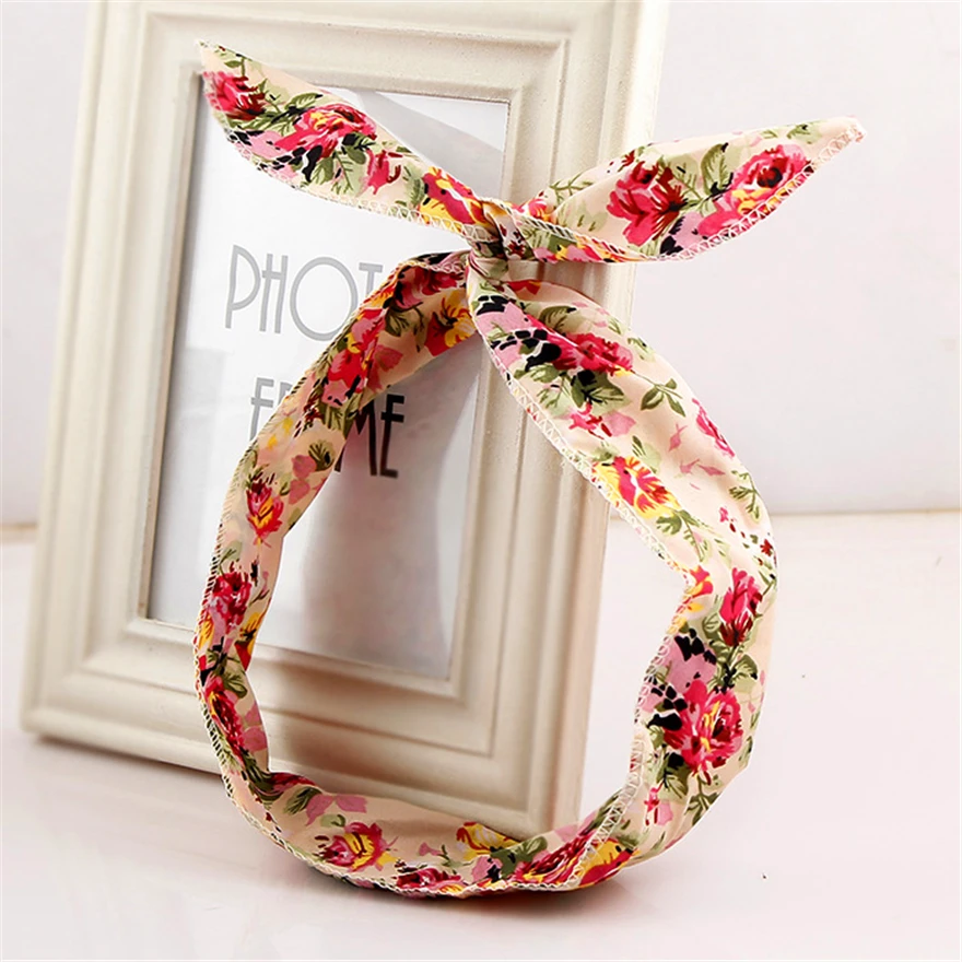 

New Fashion DIY Headwear Rabbit Ear HeadBand Women Ribbon Hair Holder Headpiece Accessories Sexy Girl Best Love Hair Bands Piece