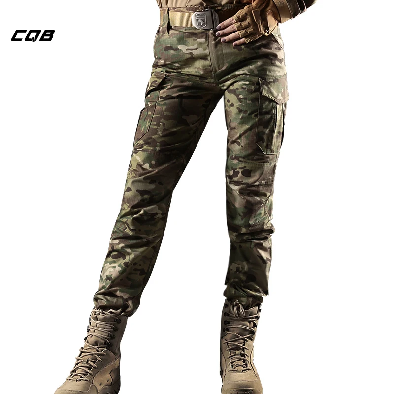 CQB Outdoor Sports Camping Tactical Military Camouflage Women's Pants CS Overalls for Climbing Hiking Trekking Female's Pants|Походные