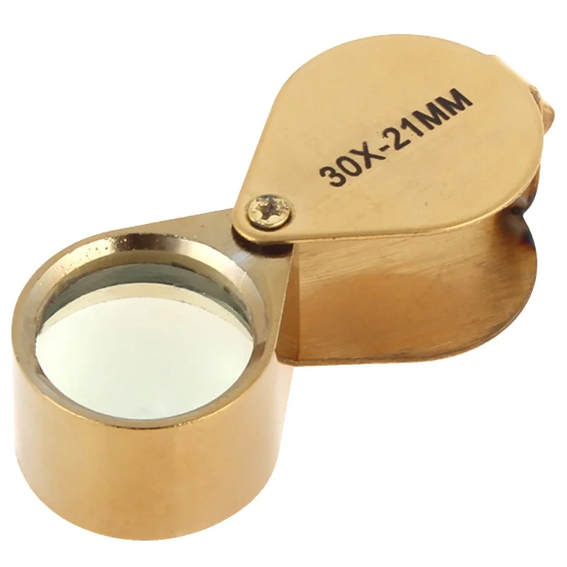 Xinxiang Мини Портативная Лупа 30X-21mm Золотая Тройная ювелира Оптическая лупа