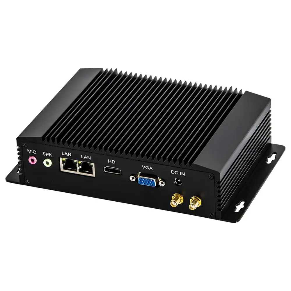 Безвентиляторный промышленный ПК мини компьютеры IPC Windows 10 Intel J1900 [HUNSN BM18]