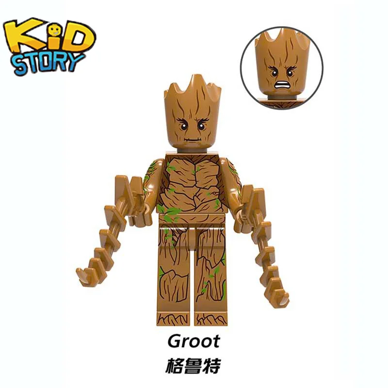 Мини-конструктор с супергероями Marvel Galaxy Guard ракета-Супергерой Gamora Groot deadpour Yondu Batman