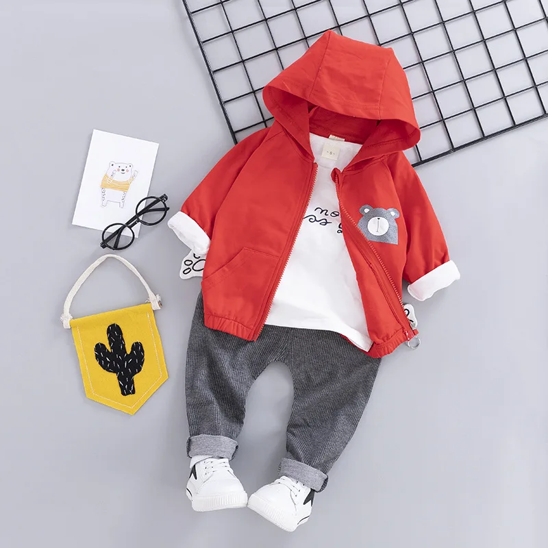 red Комплекты одежды для маленьких мальчиков, Bebe, спортивный костюм для мальчиков, новинка года, детский комплект одежды для мальчиков, рубашка+ штаны, спортивный костюм - Цвет: red