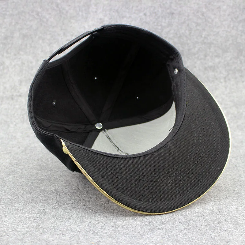 Snapback Кепки s в стиле панк хип-хоп с золотыми черепами заклепки логотип из