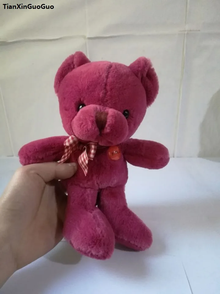 

about 25cm hot pink teddy bear plush toy soft doll baby toy Christmas gift h2701