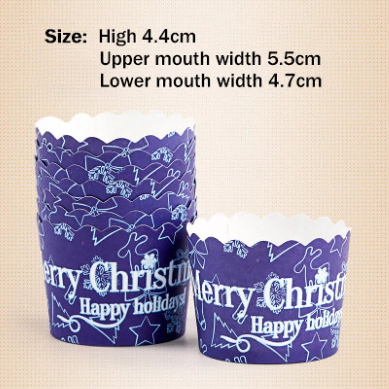 1 Muffin Cupcake Case Paper Cups Christmas Cupcake Holder Liners 50 Pcs/Set Pastry Accessories Colorful DIY Cake Decorating Tools - Цвет: 1