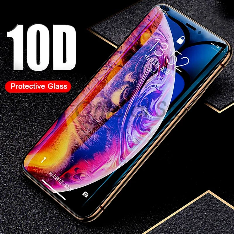 Закаленное защитное стекло 10D для iPhone 6 s s6 7 8 Plus 11 pro max|Защитные стёкла и плёнки