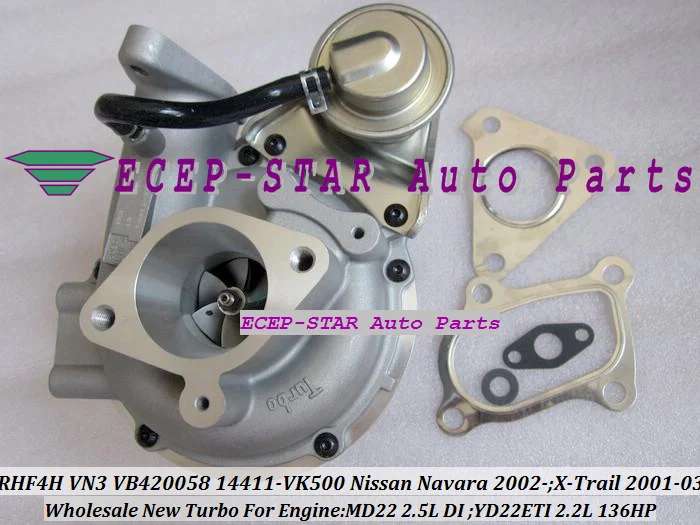 Бесплатная доставка RHF4H VN3 14411 VK500 VA420058 Турбокомпрессор Для NISSAN Navara MD22 2.5L 02 X Trail Di