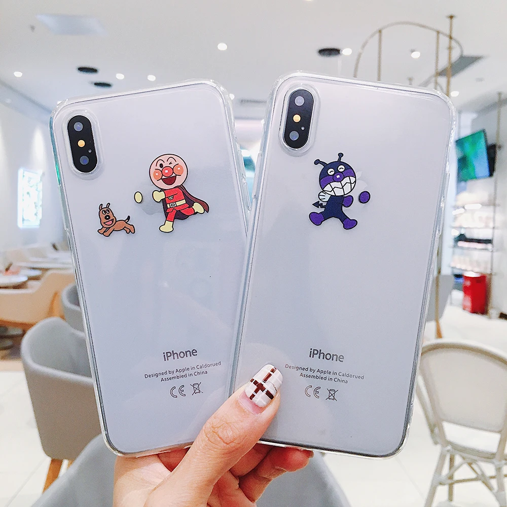 Модный классический Anpanman из мультфильма Простой Прозрачный чехол для iphone 8 7 6 6s Plus