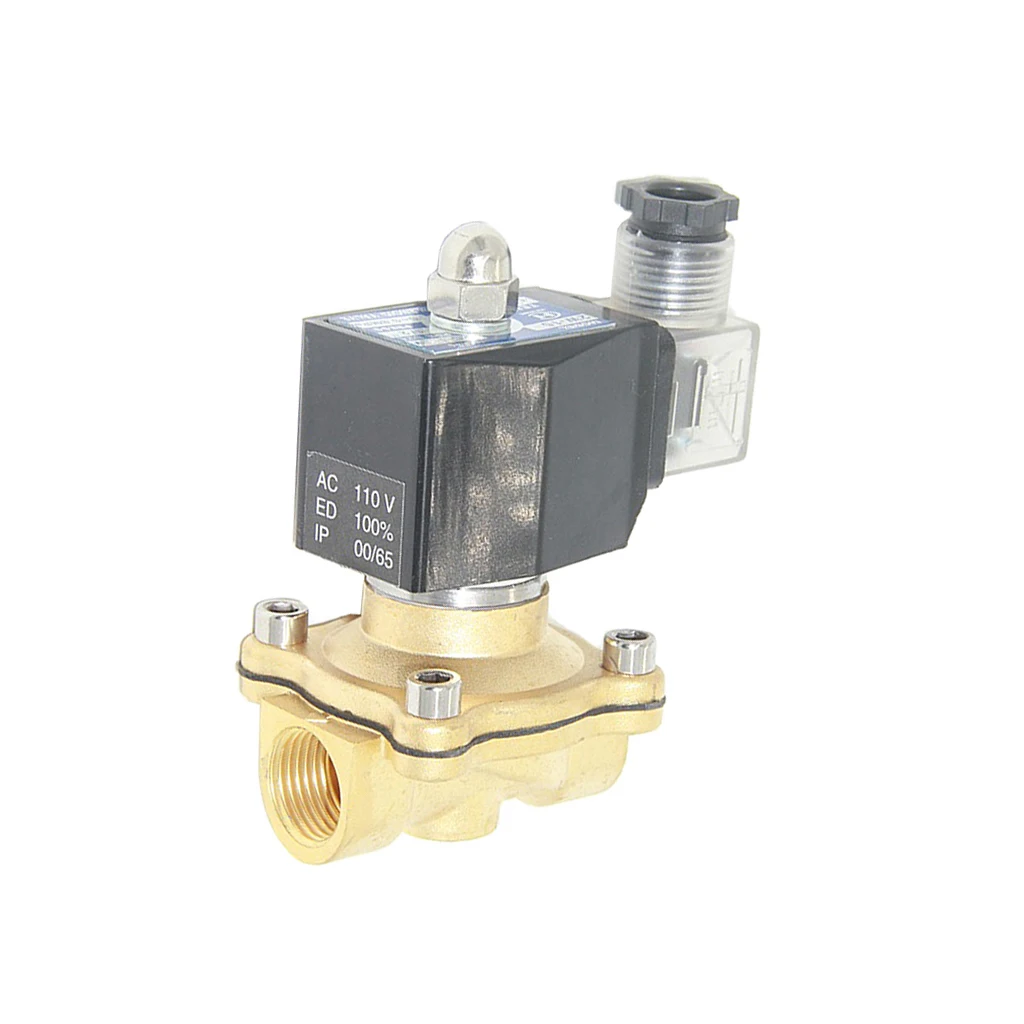 AC110V 1/2 &quotлатунный Электрический электромагнитный клапан Вода Воздух Топливо Газ