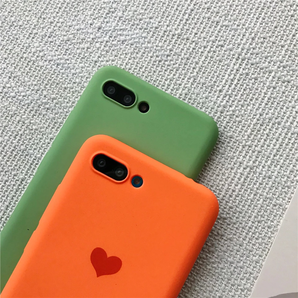 Матовый чехол с милым сердечком и песочной текстурой для huawei Honor 10 9 8 Lite мягкий из