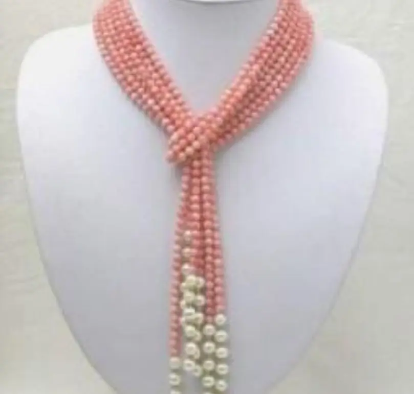 

50 inch 5mm Pink Coral Freshwater Pearl Necklace AAA