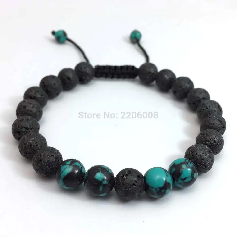 Оптовая продажа черный вулканический лавовый камень тигровый глаз 8 мм браслет