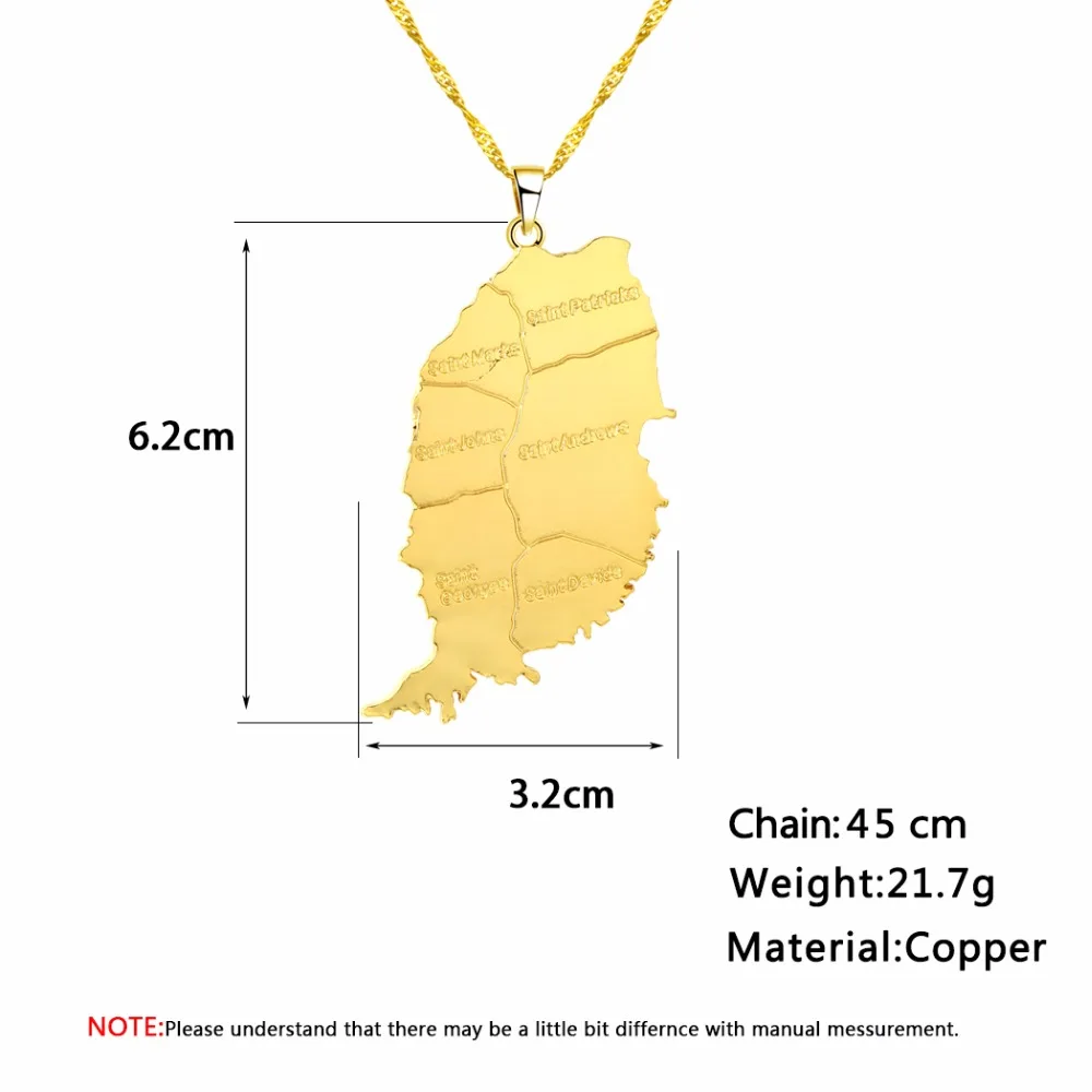 Модное ожерелье Kinitial с изображением карты гренады мужское в стиле панк ювелирные