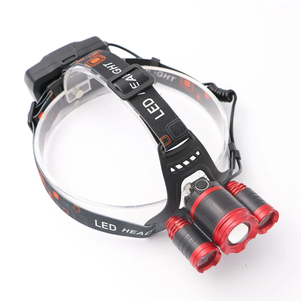 Налобный фонарь 4 лм 1 * T6 + 2 R2 светодиодный водонепроницаемый с возможностью