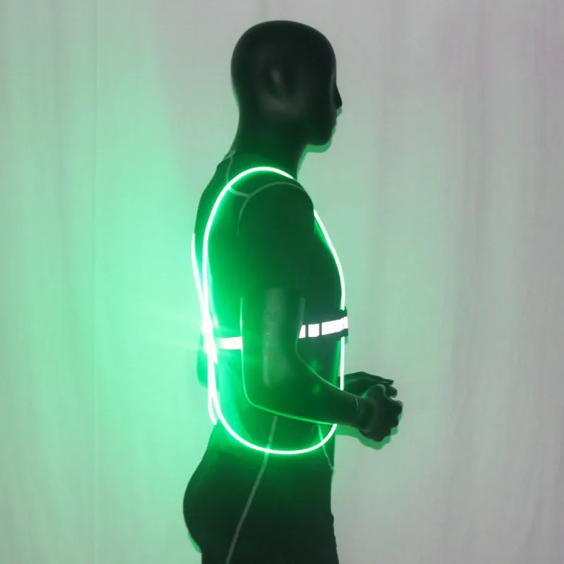 Unisex Outdoor Illuminated Reflective Vest Belt Fiber Optics LED Lights Adjustable Safety Sports Running Cycling Belts | Безопасность и