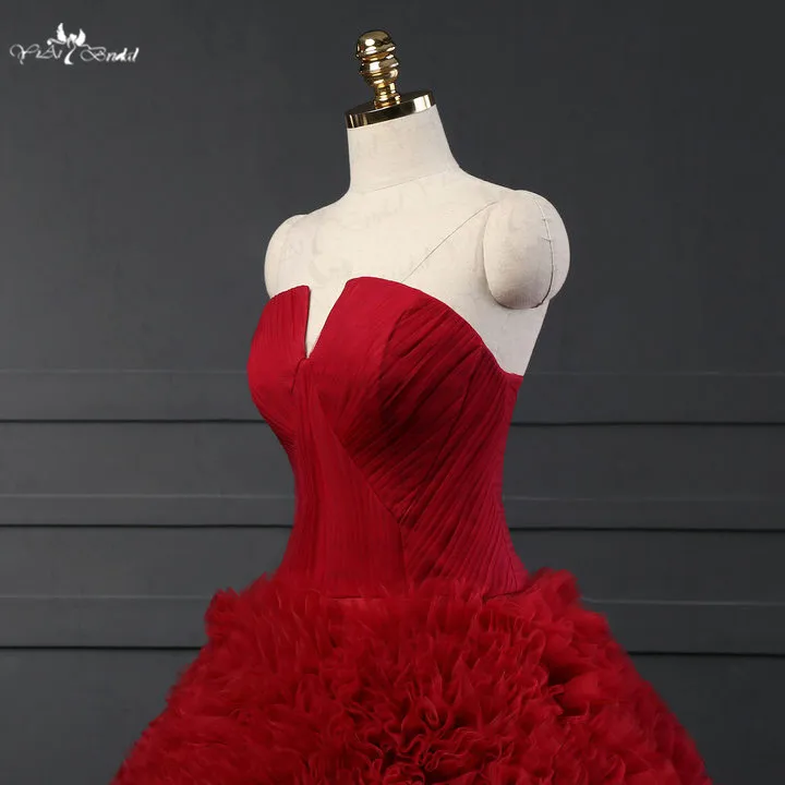 RSW1057 красная китайская юбка принцессы с оборками свадебные бальные платья |