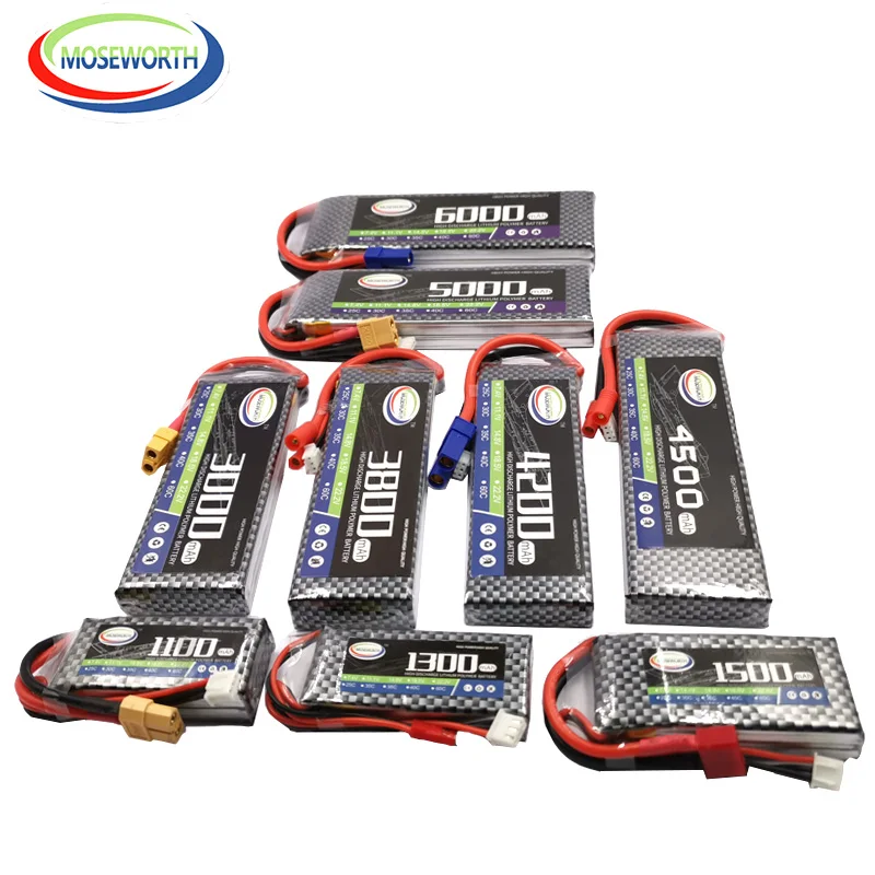 Аккумулятор LiPo для радиоуправляемого самолета 7 4 В 2S 1200 1500 2200 3000 3800 5000 6000 мА/ч 25C 35C