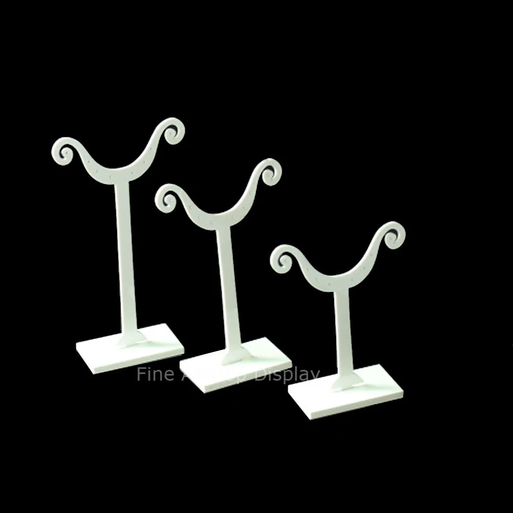 

1 Set 3 Size White Acrylic Earrings Cup Shaped Display Shelf Stand Holder Jewelry Organizer Rack