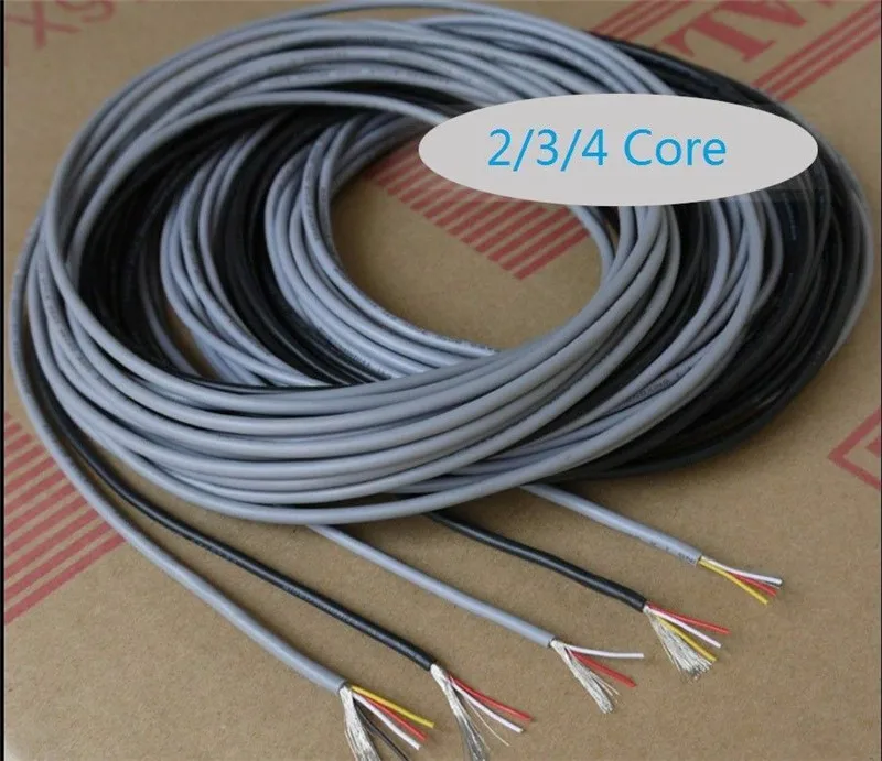 1 м UL 2547 2 ядра 24/26/28 AWG медный провод экранированный аудиокабель для наушников