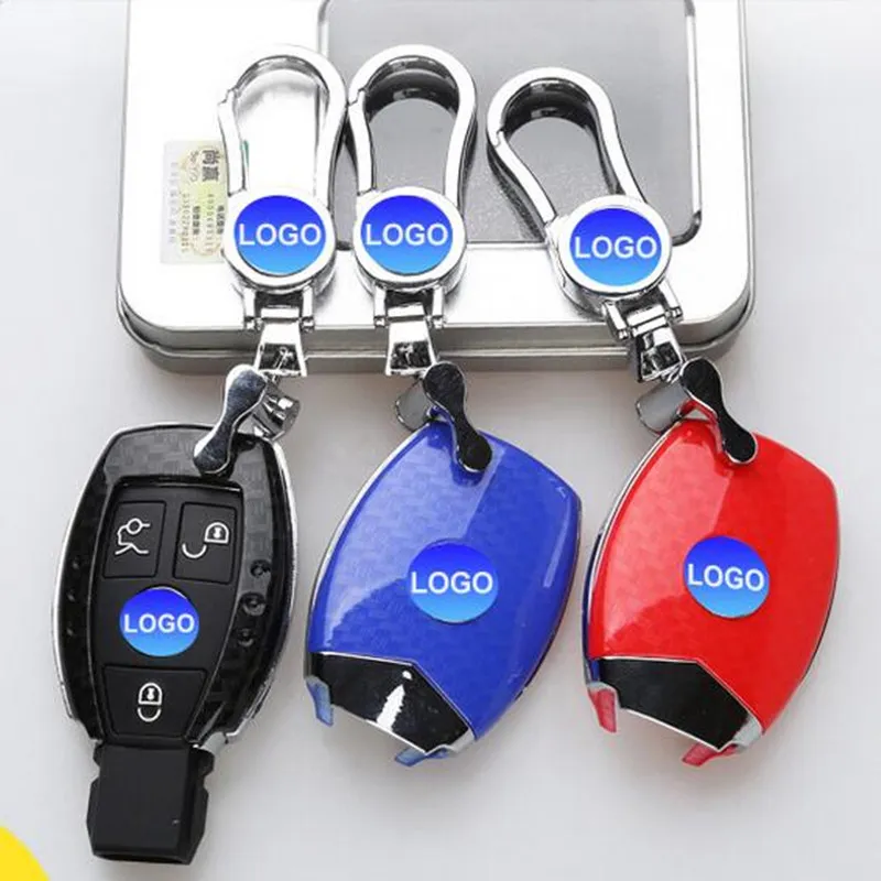 Новый 3 цвета карбоновый дизайн автомобильный чехол для ключей Benz модный стиль