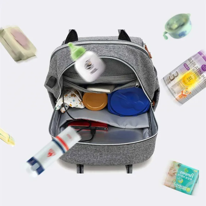 2019 модная сумка для подгузников с usb-зарядкой Большой Вместительный рюкзак