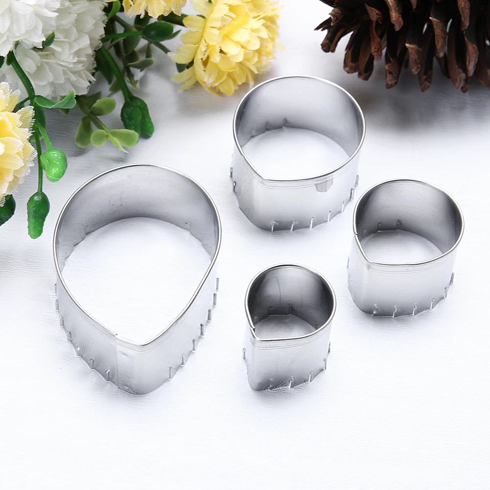 4 шт./компл. ремешок для печенья из нержавеющей стали с лепестками роз и цветов