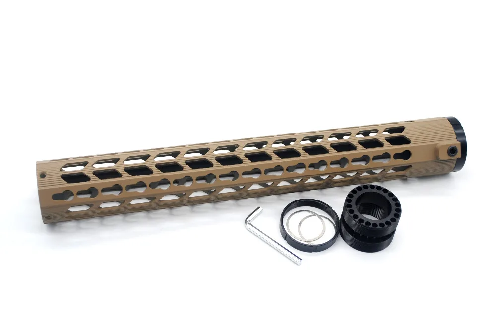 

.308 Tan 15'' Inch Length Low Profile Picatinny Rail Handguard Fit Rifle AR10/ LR-308 Accessories Tactical