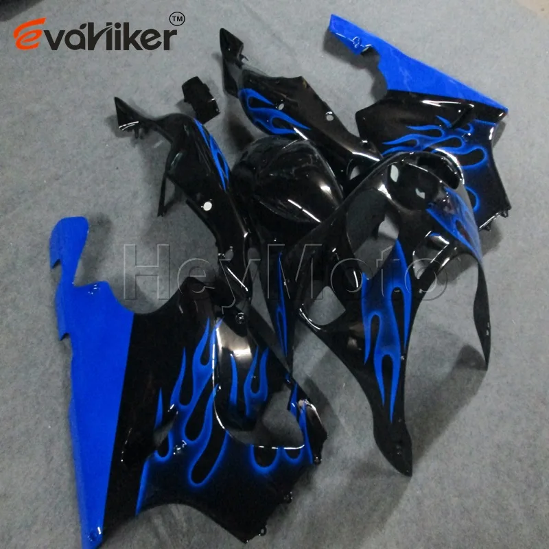 

motorcycle fairing for ZX7R 1996 1997 1998 1999 2000 2001 2002 2003 blue flames ZX 7R 96 97 98 99 00 01 02 03 ABS motor panels