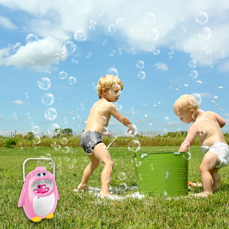Пузырь Пингвин Портативный музыка Baby Shower игрушки для ванной Bubble Maker ванна для купания машина для производства мыла игрушки для детей с музыкой