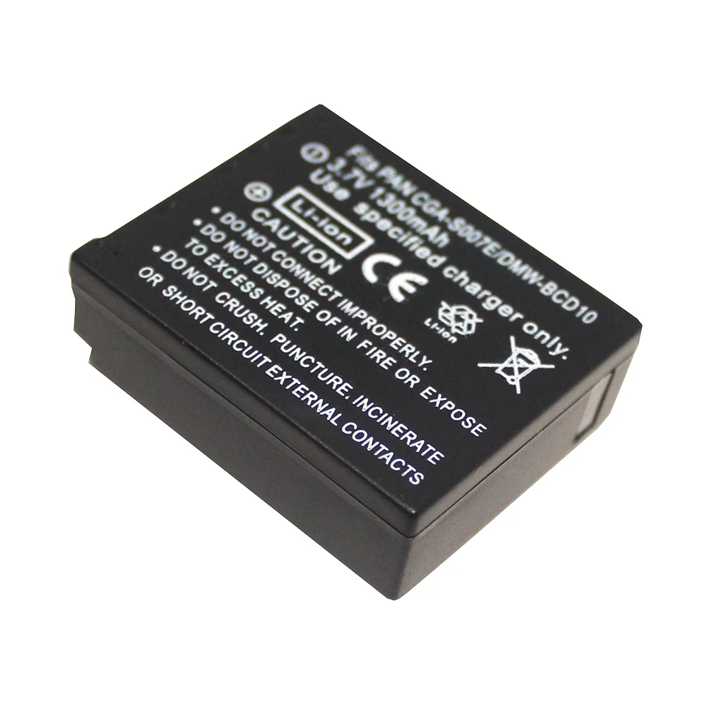 Аккумулятор CGA CGR S007E S007 S007A BCD10 3 7 В 1300 мАч для Panasonic DMC TZ1 TZ2 TZ3 TZ4 TZ5 TZ50 TZ15 | Электроника