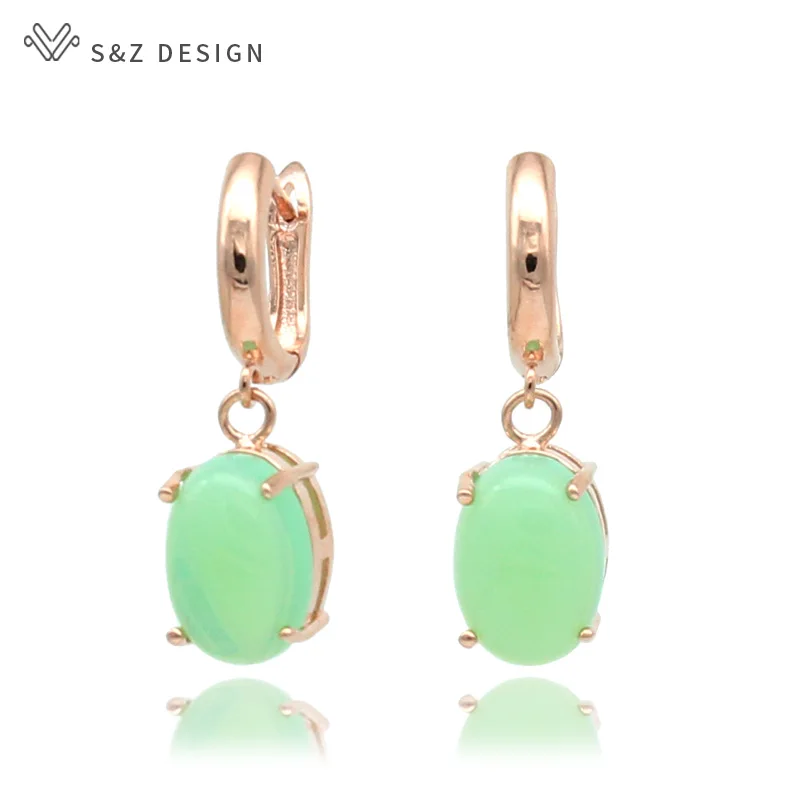 Серьги подвески S & Z женские из розового золота 585 пробы в японском/Корейском
