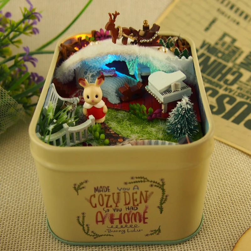 DIY 3D деревянный кукольный домик модель здания diy творчества принт эльфы Театр