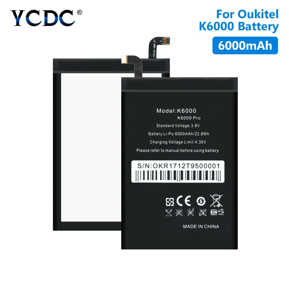 Высококачественный HOMTOM HT6 6000 мАч литий полимерный аккумулятор для Oukitel K6000 Pro DOOGEE T6