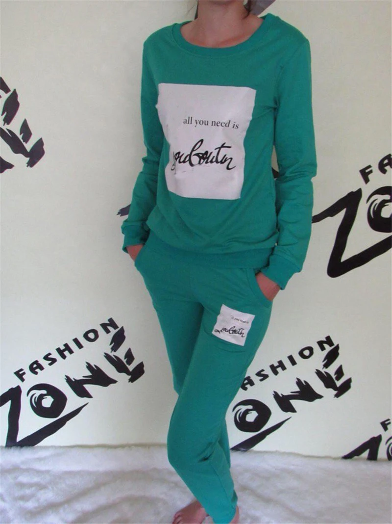 Одежда спортивная 2 шт. Женщины Бренд Спортивный Костюм Толстовка И Брюки