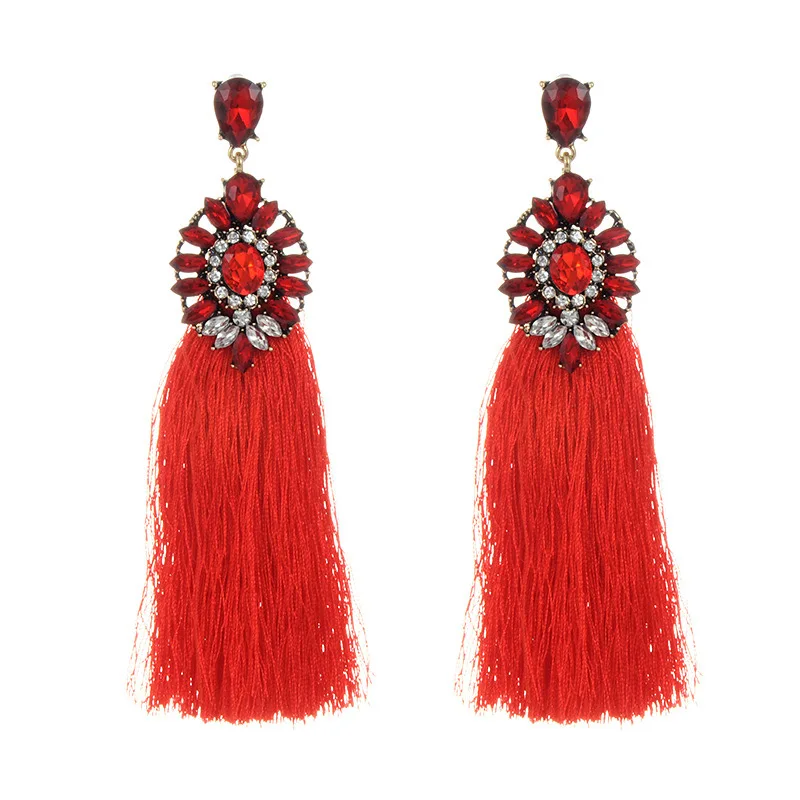 ZHINI New Hot Sales Brand Fashion Women's Wedding Tassel Earrings Wholesale Jewelry Bohemian Fringed Long Drop Dangle | Украшения и